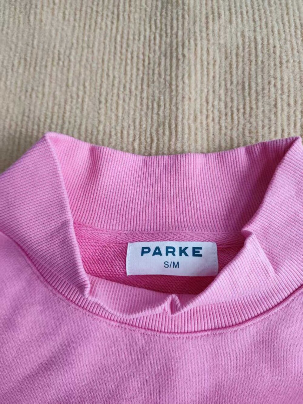 💖Size S/M PARKE Floral Applique Mock Neck Sweatshirt - Picture 5 of 7